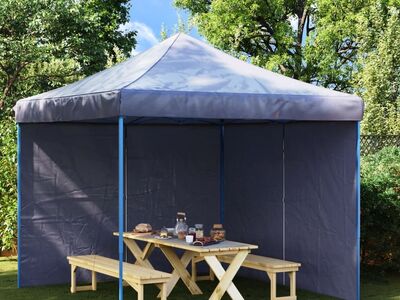 vidaXL peotelgi külgseinad 2 tk, lukuga, PE, sinine