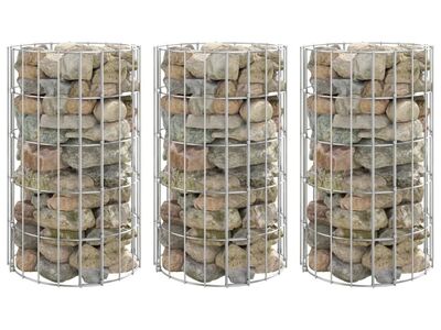 vidaXL ringikujulised gabioon taimelavad 3tk tsingitud teras Ø30x50 cm