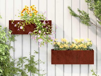 vidaXL seina taimekastid 2 tk, roostes, Corteni teras, 53x10x17 cm