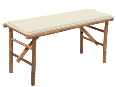 vidaXL kokkupandav aiapink padjaga, 118 cm, bambus