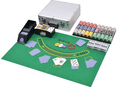 vidaXL 600 laseržetooniga komplekt pokker/blackjack alumiiniumkohvris