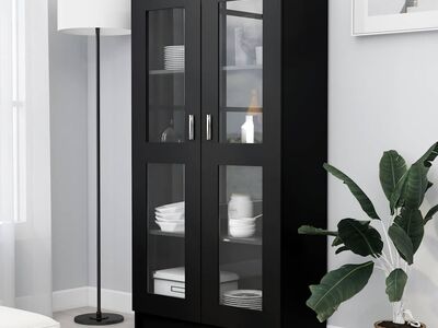 vidaXL raamaturiiul must 82,5x30,5x150 cm tehispuit