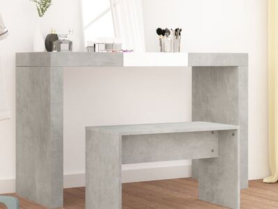 vidaXL kosmeetikapink, betoonhall, 70 x 35 x 45 cm, tehispuit