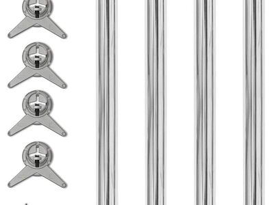 Reguleeritava kõrgusega lauajalad 4 tk, kroom, 710 mm