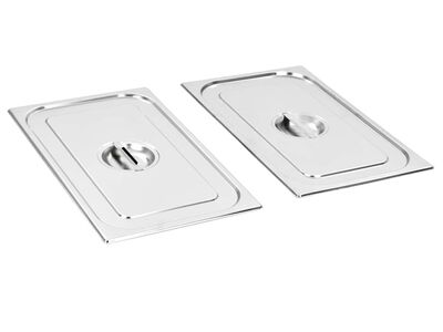vidaXL Kaaned GN 1/1 pannile, 2 tk, roostevaba teras