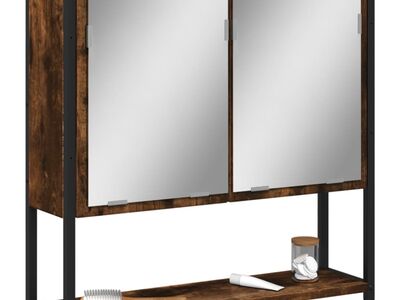 vidaXL vannitoa peegelkapp, suitsutatud tamm, 60x16x60 cm, tehispuit