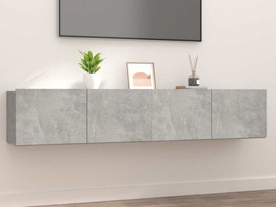 vidaXL seina telerikapid, 2 tk, betoonhall, 80 x 30 x 30 cm, tehispuit