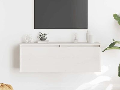 vidaXL seinakapid 2 tk valge 100x30x35 cm, männipuit