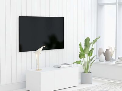 vidaXL telerikapp, valge, 80 x 34 x 30 cm, puitlaastplaat
