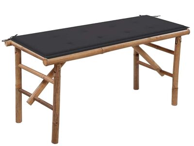 vidaXL kokkupandav aiapink padjaga, 118 cm, bambus