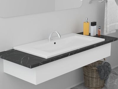 vidaXL sisseehitatud valamu, 81 x 39,5 x 18,5 cm, keraamiline, valge