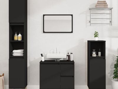 vidaXL vannitoakapp, must, 65 x 33 x 60 cm, tehispuit