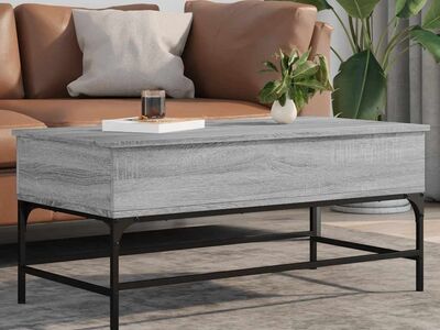 vidaXL kohvilaud, hall Sonoma tamm, 100x50x45 cm, tehispuit ja metall