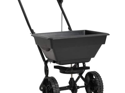 vidaXL lükatav soolalaotur, PVC ja teras, 80 x 46 x 75 cm, 15 l