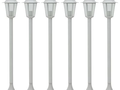 vidaXL aialaternad, 6 tk, E27 110 cm, alumiinium, valge