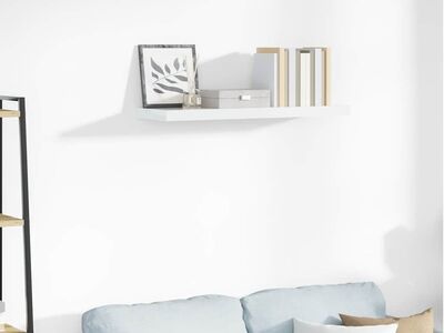 vidaXL seinariiul, kõrgläikega valge, 80 x 23,5 x 3,8 cm MDF