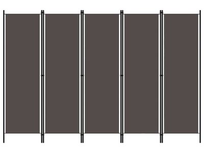 vidaXL 5 paneeliga ruumijagaja, antratsiithall, 250 x 180 cm