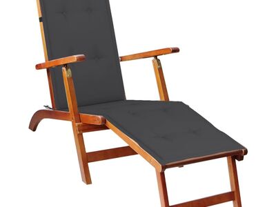 vidaXL lamamistool jalatoe ja istmepadjaga, akaatsiapuit