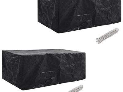 vidaXL aiamööblikatted 2 tk 8 inimesele polürotang 10 avaga 229x113 cm