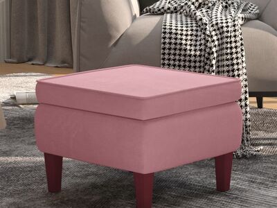 vidaXL pink puidust jalgadega, roosa, samet