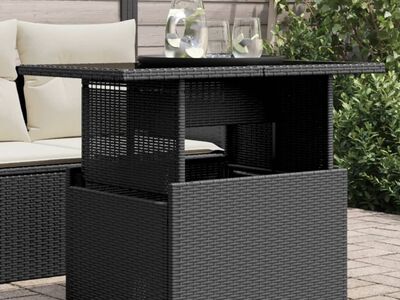 vidaXL aialaud klaasplaadiga, must, 100 x 55 x 73 cm, polürotang