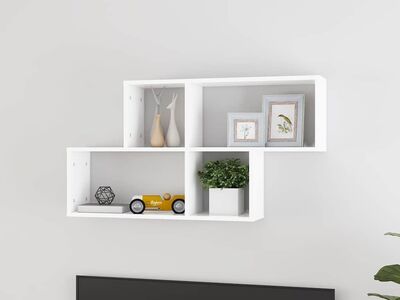 vidaXL seinariiul, valge, 100 x 18 x 53 cm, tehispuit