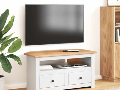 vidaXL nurga telerikapp valge 93 x 49 x 49 cm, männipuit, Panama sari