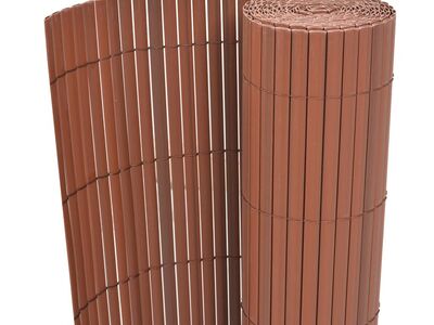 vidaXL kahepoolne piirdeaed, PVC 90 x 300 cm, pruun