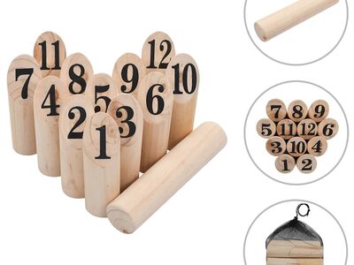 vidaXL Number Kubb mängukomplekt, puidust
