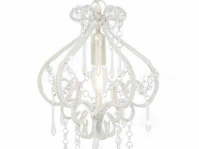 vidaXL laelamp helmestega valge ümmargune E14