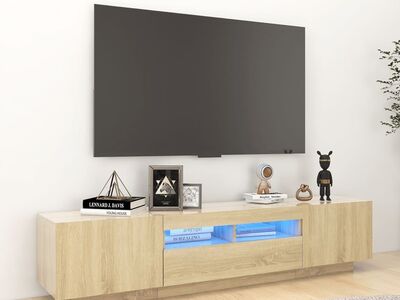vidaXL telerikapp LED-tuledega, Sonoma tamm, 180 x 35 x 40 cm