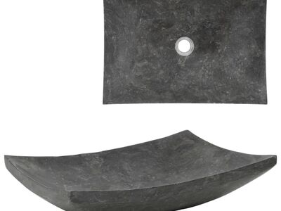 vidaXL valamu 50 x 35 x 12 cm, marmor, must