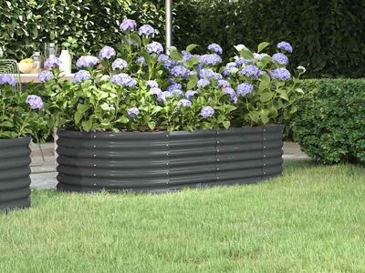 vidaXL aia taimelava, galvaniseeritud teras, 152x80x36 cm, antratsiit