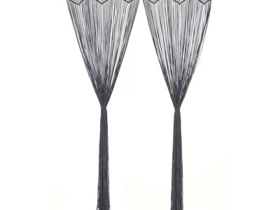 vidaXL makrameekardin, antratsiithall, 140 x 240 cm puuvill