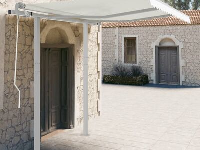 vidaXL varikatuse postide komplekt, valge, 300 x 245 cm, raud