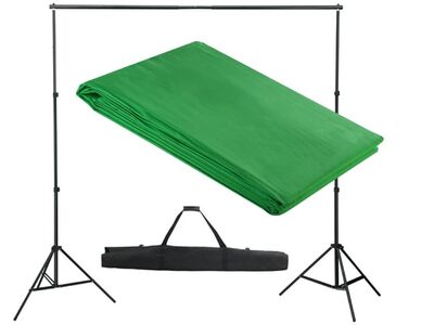 vidaXL tausta tugisüsteem, 300 x 300 cm, roheline