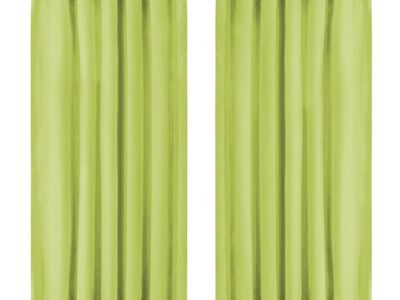 vidaXL aasadega mikrosatiinist kardinad 2 tk 140 x 225 cm, roheline