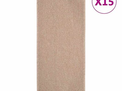 vidaXL libisemisvastased trepimatid 15 tk 60x25 cm beež ristkülik