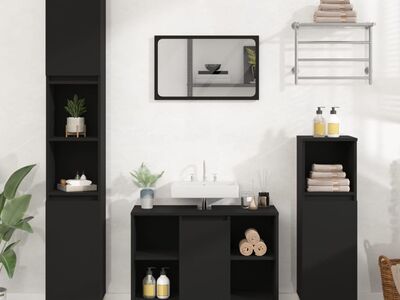 vidaXL valamukapp, must, 80 x 33 x 60 cm, tehispuit