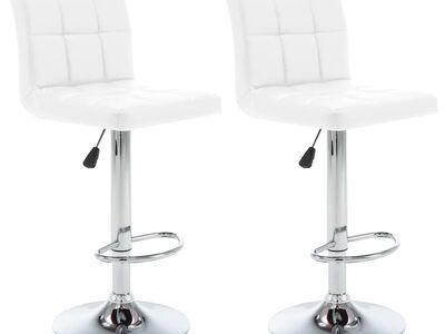 vidaXL baaripukid 2 tk, valge, kunstnahk