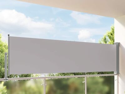 vidaXL lahtitõmmatav terrassi külgsein, 100 x 300 cm, hall