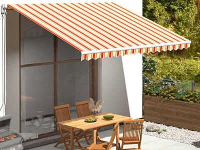 vidaXL varikatuse asenduskangas, kollane ja oranž, 4 x 3,5 m
