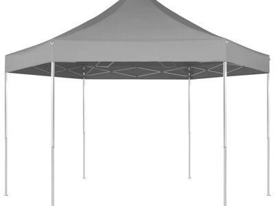vidaXL kuusnurkne kokkupandav pop-up peotelk hall 3,6 x 3,1 m