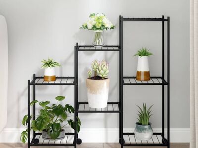 vidaXL lillealus ratastel, 83 x 25 x 83,5 cm, must, raud