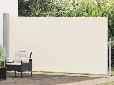 vidaXL lahtitõmmatav külgsein, 160 x 514 cm, kreemjasvalge