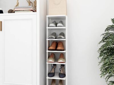 vidaXL kingakapp, valge 27,5x27x102 cm, tehispuit