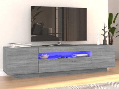 vidaXL telerialus LED-tuledega, hall Sonoma tamm, 160 x 35 x 40 cm
