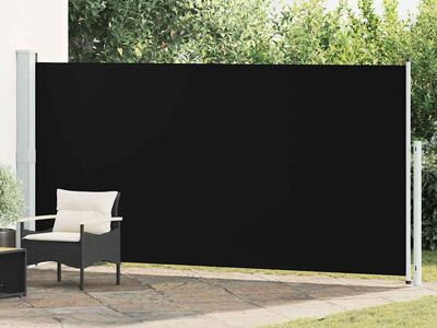 vidaXL lahtitõmmatav terrassi külgsein, 180 x 514 cm, must