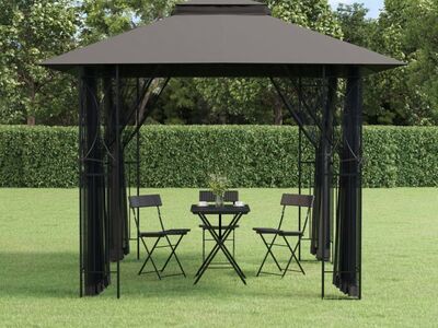 vidaXL varikatus külgseintega, antratsiithall, 300x300x270 cm, teras