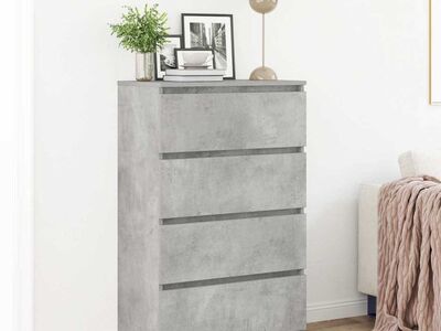 vidaXL puhvetkapp, betoonhall, 60x35x98,5 cm, tehispuit
